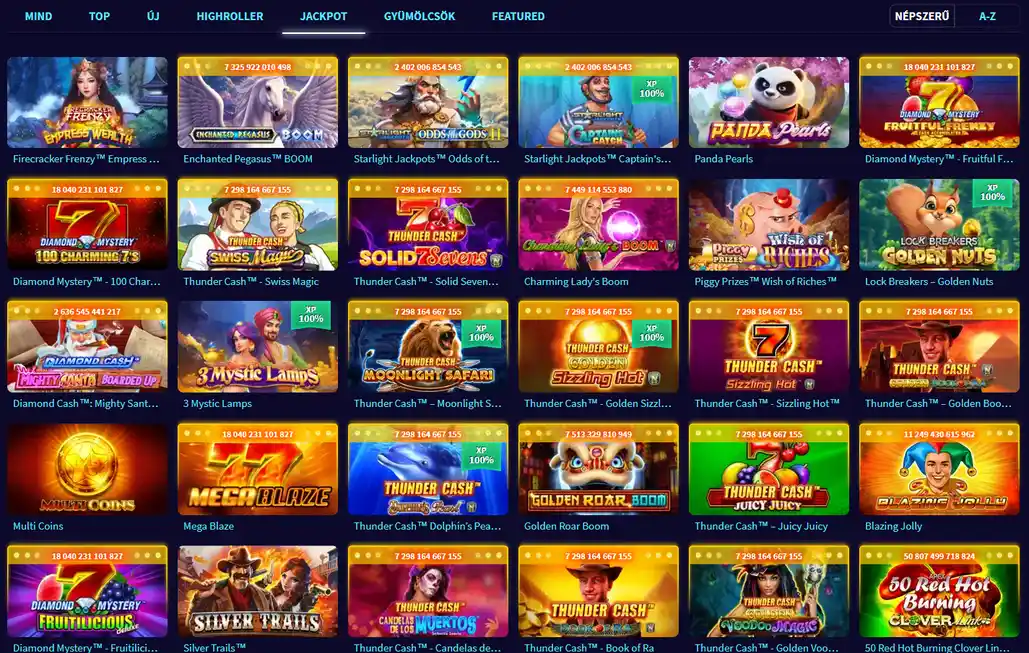 Jackpot játékok a Game Twist weboldalon kiemelt címekkel és kiemelt nyerőgép kategóriákkal