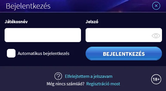 Bejelentkezési űrlap a Game Twist kaszinó platformon a biztonságos fiókhozzáféréshez és visszatérő felhasználóknak